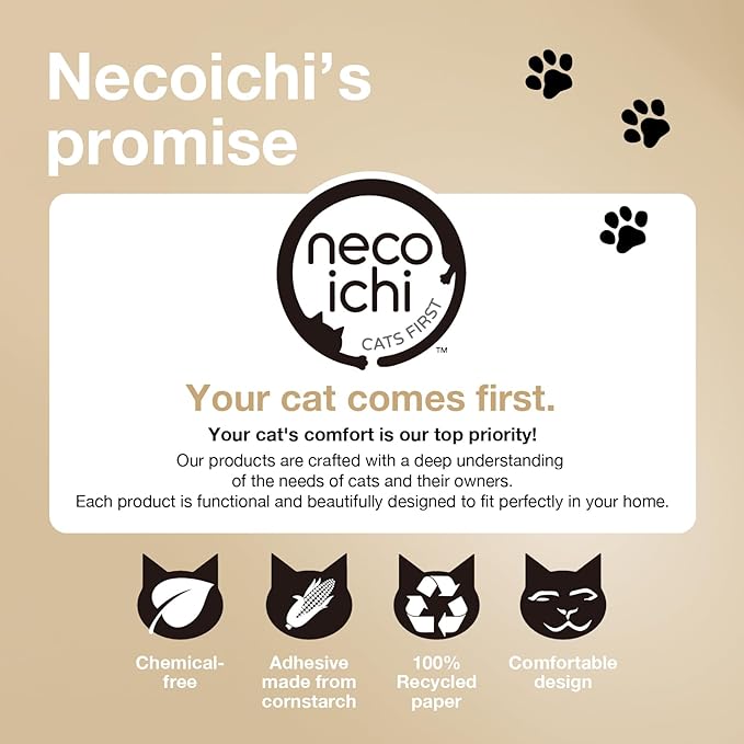 Necoichi Cat Scratcher Bowl for Indoor Cats - Cat Scratching Lounger with Reversible Usability and Extra Comfort for Lounge, Cardboard Bed Couch / (XL, Hologram White)