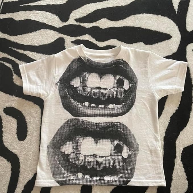 Baby Tees Y2k Shirt 90s Outfit Woman 2000s Fashion Graphic Tees Y2k Cute Shirts Vintage Clothes