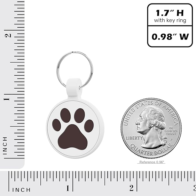 QR Code Cat Tag, Modifiable Pet Online Profile, Multiple Emergency Contact, Scannable QR Code, Instant Location Email Alert, Collar Accessories (Small Breeds - 1", White)