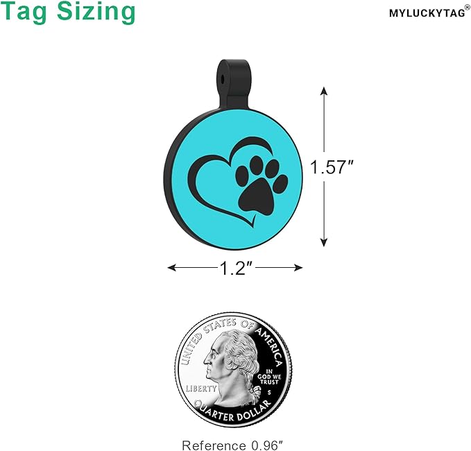 MYLUCKYTAG Silent Silicone QR Code Pet ID Tags - Online Profile - Scan QR for Instant Location Alert Email