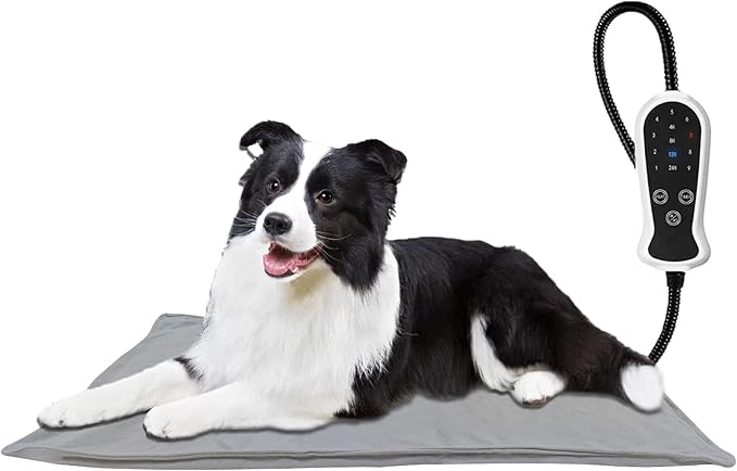 TJOY Pet Heating Pad Electric Heating Pad for Dogs and Cats Indoor Warming Mat Heated Pet Bed with Auto Power Off (Large: (32''x20''))