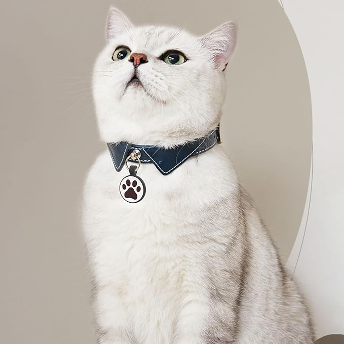 QR Code Cat Tag, Modifiable Pet Online Profile, Multiple Emergency Contact, Scannable QR Pet ID Tag, Instant GPS Location Email Alert (Medium to Large Breeds - 1.25", Black & Rose & Purple)