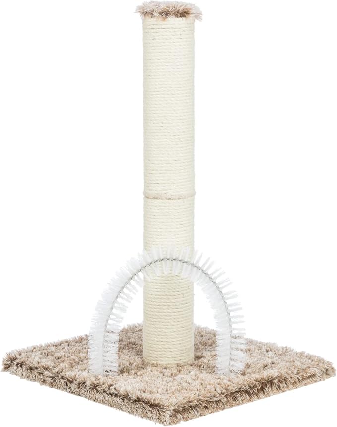 TRIXIE Lola Scratching Post with Grooming Brush, Durable Sisal, 24-in Tall, Brown