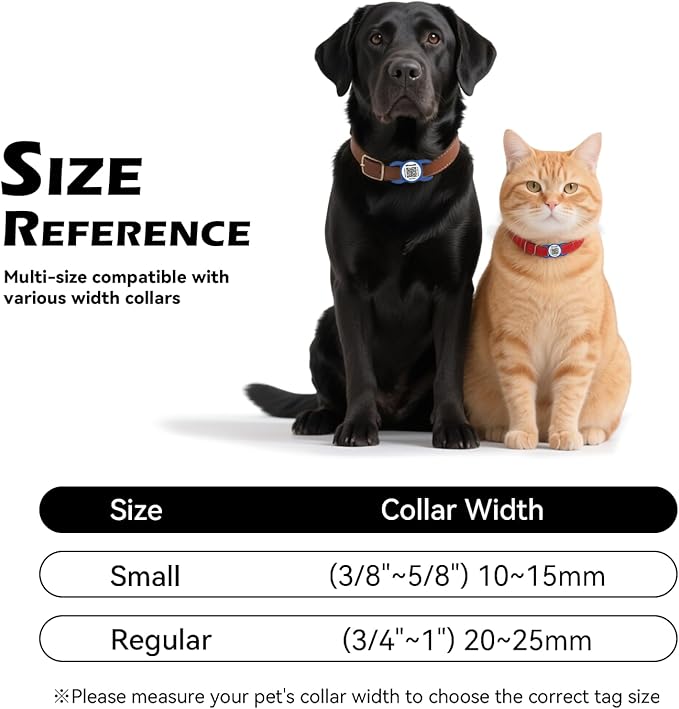 QR Code Dog Tag with NFC, Personalized Pet ID Tag, Silicone Dog ID Tag, Modifiable Pet Online Profile, Multiple Emergency Contact, Scan QR Code Send GPS Location Email (Regular, Navy Blue)