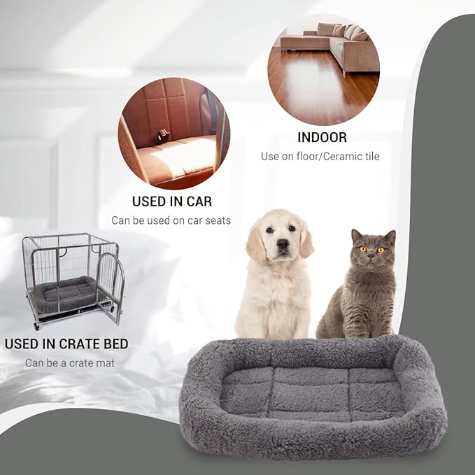 Cat Bed for Small Cat, Washable Indoor Cat Cushion Bed, Soft and Cozy Plush Pet Bed-S