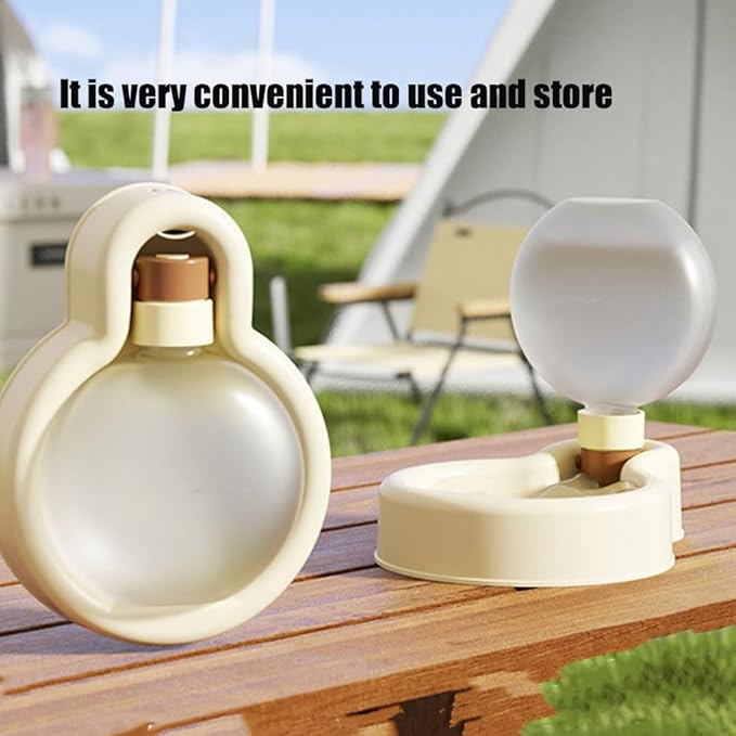 17OZ Portable Foldable Pet Dog Walking Water Bottle, Pet Travel Water Dispenser for Outdoor Walking, Hiking, and Travel Gravity Water Kitten Drinker(Yellow)