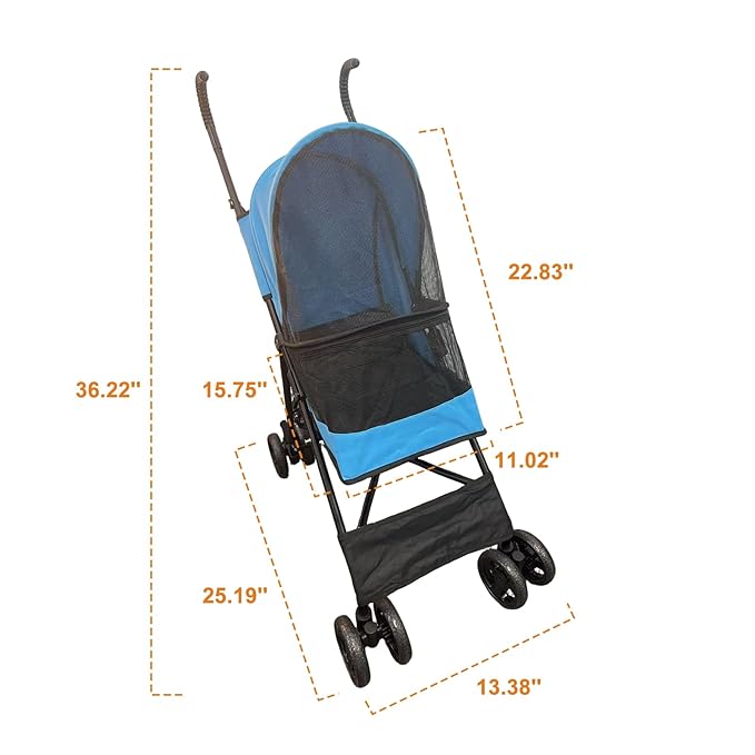 3 Wheels Dog Stroller for Small Dogs - Lightweight & Foldable Small Pet Stroller,The Perfect Comfortable Carrier for Your Beloved Dogs and Cats