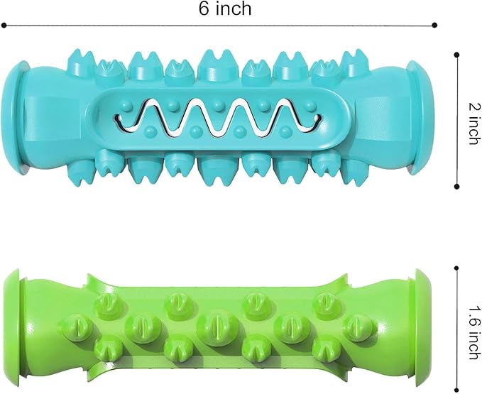 Guardians Dog Chew Toys for Aggressive Chewers, Dog Toothbrush Care Cleaning Stick, Puppy Toothing Chew Toy for Small Middle Pets (Blue+Green)