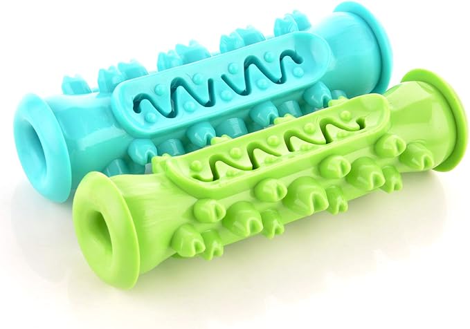 Guardians Dog Chew Toys for Aggressive Chewers, Dog Toothbrush Care Cleaning Stick, Puppy Toothing Chew Toy for Small Middle Pets (Blue+Green)