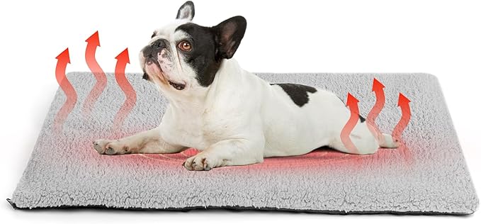Self Warming Cat Bed, Noiseless Cat Heating Pad, Self Heating Cat Dog Mat, Extra Warm Thermal Pet Pad for Indoor Outdoor Pets with Removable Cover Non-Slip Bottom Washable (Large)