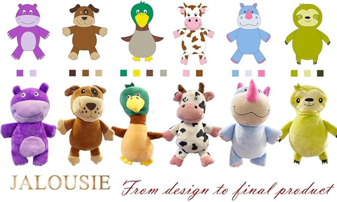 Jalousie Multipack Dog Squeaky Toys Strong Almost Indestructible, with Added Liner for Longer Play Dog Chew Toys (Medium Size - 6 Pack Assorted Animals)