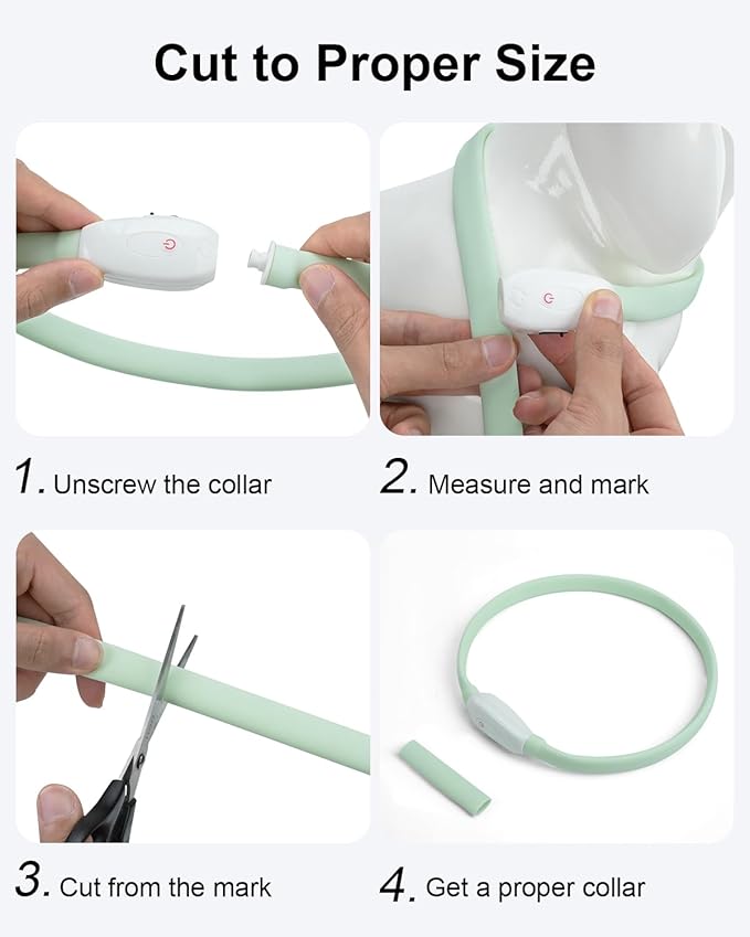 Joytale Light Up Dog Collar, Rainproof and Rechargeable LED, 9 Flashing Modes, Glow for Night Walking, Cuttable Soft Silicone Collar for Large Medium Small Dogs, 27.5 Inch