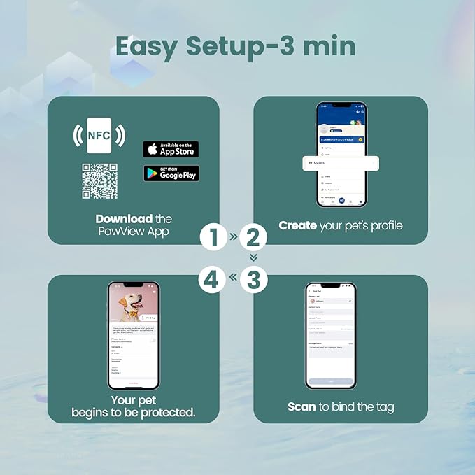Dog ID Tag with QR Code & NFC, Silent Silicone Dog Name Tags Personalized for Pets- Scan QR for Instant Location Alert, Emergency Contact and Modifiable Pet Profile (Green)