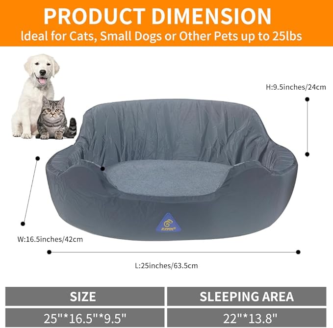 Heated Cat Bed for Indoor Cats,20" Cat Heating Pad with Timer & Temp Adjustable, Washable Calming Pet Bed with Heating Pad for Cats and Small Dogs,Gray Electric Bed Heater Warmer for Kitten Cat