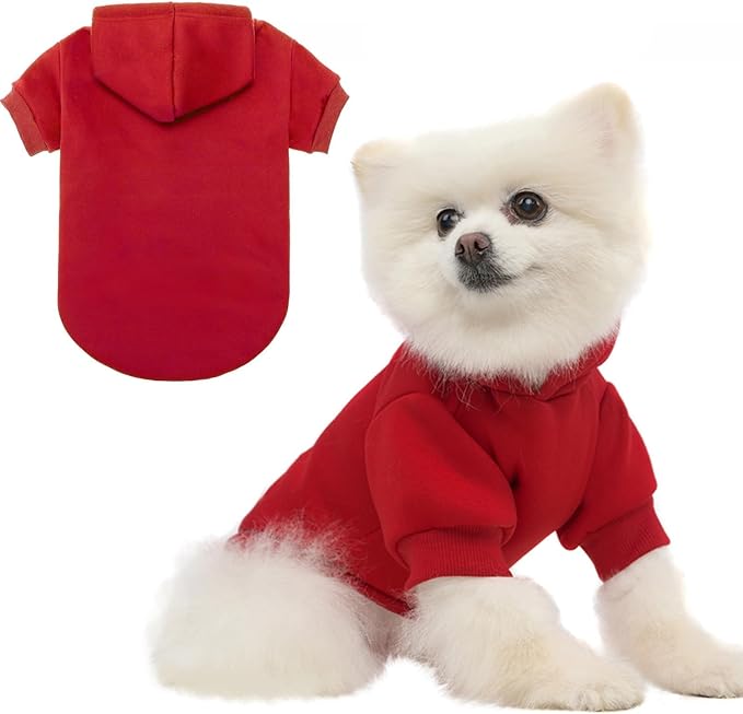 BINGPET Dog Hoodie, Fleece Lined Fall Cold Winter Soft Warm Puppy Sweatshirt with Leash Hole, Dog Sweaters Outfit,Pullover Happy Hoodie for Small Medium Large Dogs Cats