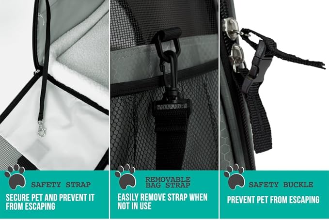 PetAmi Airline Approved Pet Carrier for Cat, Soft Sided Dog Carrier for Small Dogs, Cat Travel Supplies Accessories Indoor Cats, Ventilated Pet Carrying Bag Medium Large Kitten Puppy, Small Dark Gray