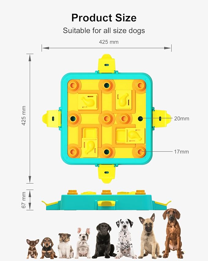 Dog Puzzle Toy, Level 3 in 1 Interactive Dog Toys for Boredom, Funny Cognitive Dog Toy for IQ Training Brain Stimulating Games, Treat Dispensing Toy for Smart Large Medium Smart Dogs