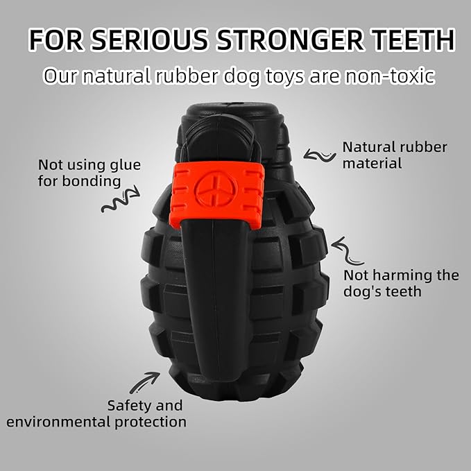 Indestructible Dog Chew Toys for Aggressive Chewers - Durable, Heavy Duty Toys for Large Dogs (Black)