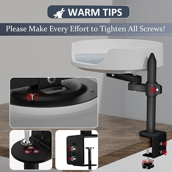 Cat Bed for Desk Elevated Cat House Over Desk Keeps Kitten Cat Close and Workspace Clear Cat Box with Pet Cushions (45° Rotating Rod)