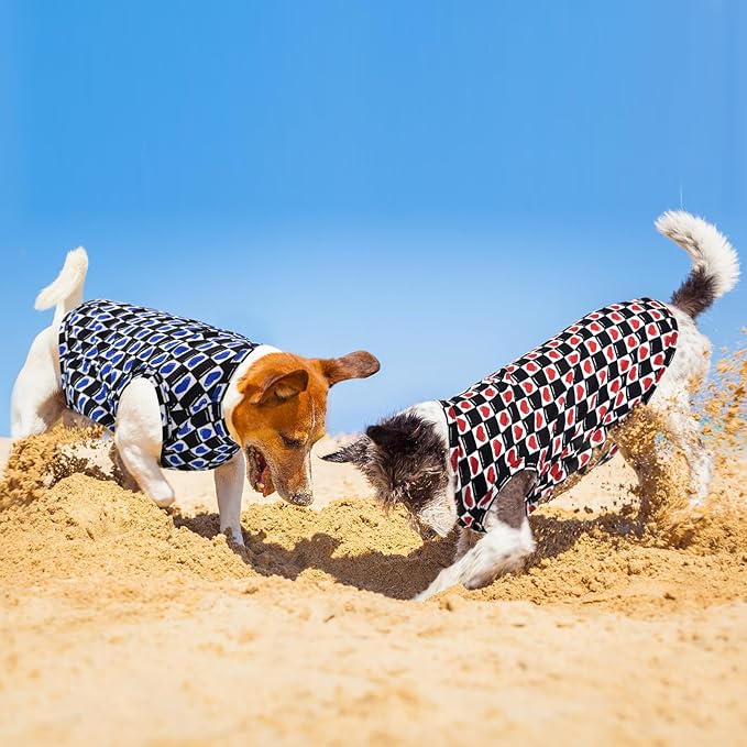 Dog Cooling Vest, Quick Dry Dog Summer Clothes Pet Vest Puppy Shirts, Sleeveless Dogs Cooling T-Shirts for Small Medium Large (Red Heart+Blue Heart, M)