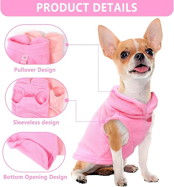 2 Pack Dog Sweater with Leash Ring Winter Warm Pet Sweater Thick Clothes Coat Fleece Dog Sweaters for Large Dogs Girl Boy,XXXL