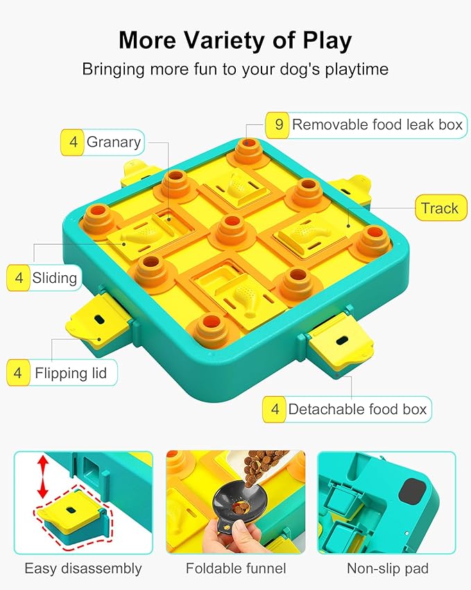 Dog Puzzle Toy, Level 3 in 1 Interactive Dog Toys for Boredom, Funny Cognitive Dog Toy for IQ Training Brain Stimulating Games, Treat Dispensing Toy for Smart Large Medium Smart Dogs