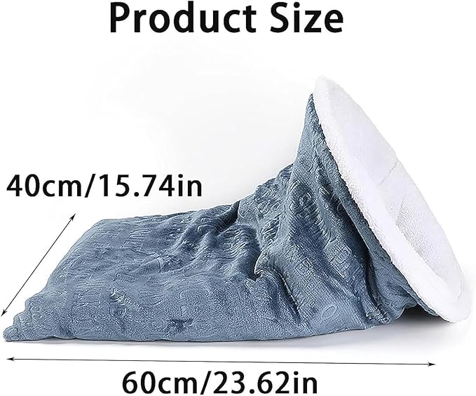 Cozy Cat Winter Sleeping Bag,Cat Sleeping Bag,Self Warm Cat Cave Bed 360° Wrap,Soft Plush Large Cat Sack Self Warm Cat Bed,Cat Sleeping Bag for Indoor Cats (B)