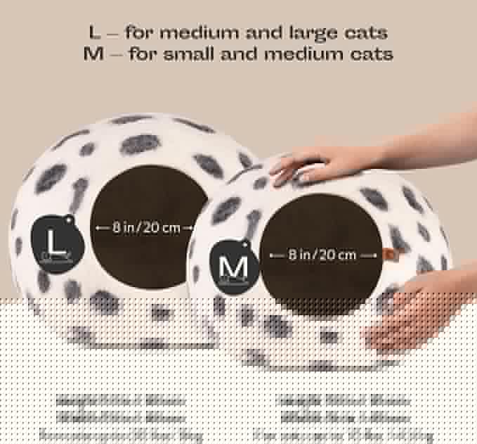MEOWFIA Cat Cave – Premium Felt Cat Bed for Indoor Cats, Handmade 100% Merino Wool (Vivid Shades) (Medium, Snow Leopard)