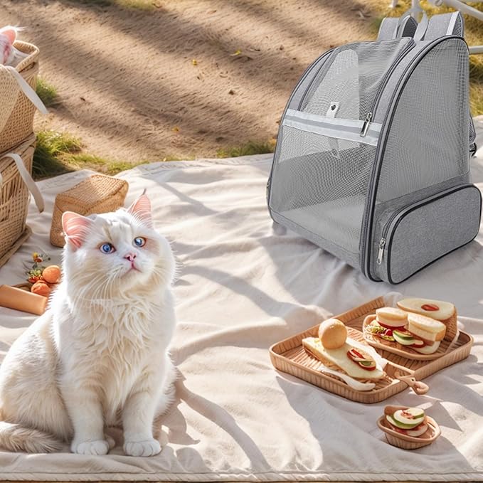 Dog Backpack Carrier,Pet Carrier for Cat/Small Dogs/Bunny,Ventilated Mesh Dog Backpack,Dog Travel Bag,Dog Bag,Small Dogs/Medium Cats Fit Up to 11lbs,Foldable Dogs Carrying Backpack