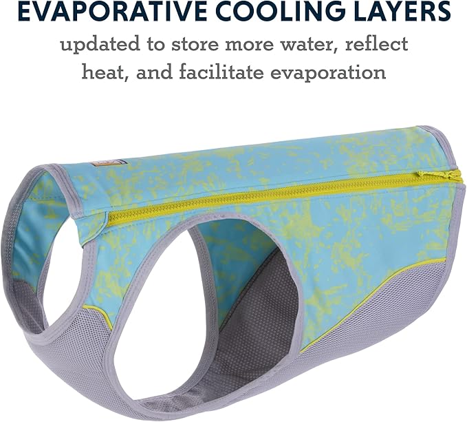 Ruffwear, Swamp Cooler Zip Dog Vest, Evaporative Cooling for Hot Weather, Blue Mist, X-Large