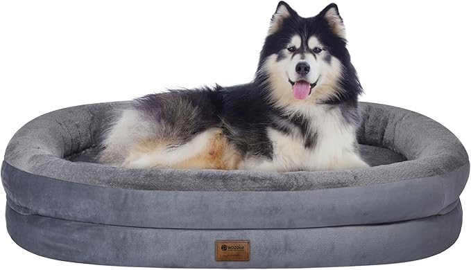 Orthopedic Waterproof Large Dog Bed: Washable Dog Bed with Bolsters - XXL Orthopedic Removable Cover for Medium Large Sized Pet - Non-Slip
