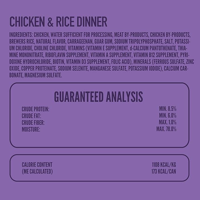 A Strong Heart Wet Dog Food, Chicken and Rice Dinner - 5.5 oz Cans (Pack of 24), Made in The USA with Real Chicken