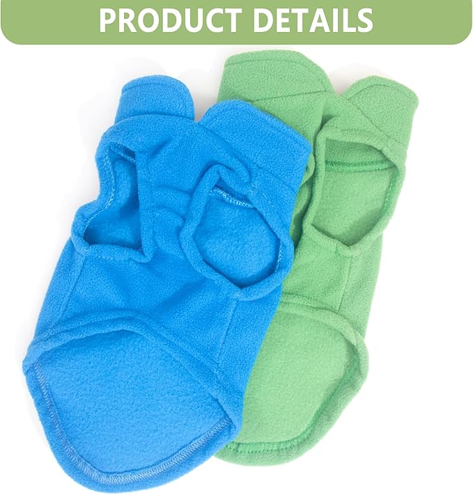 2 Pieces Fleece Dog Sweaters for Small Dogs Male, with Leash Ring, Warm Pet Sweater Fall Winter Thick Clothes Coat for Chihuahua, French Bulldog, Dachshund, XL