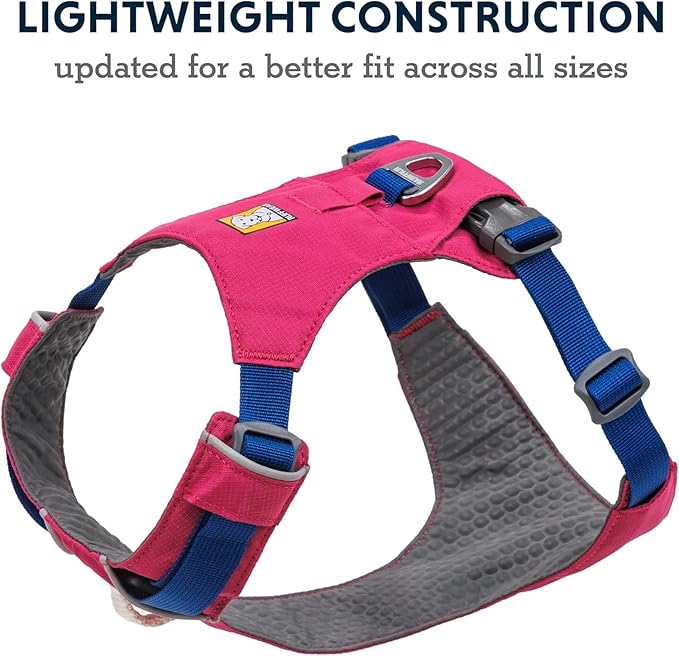 Ruffwear, Hi & Light, Everyday Lightweight Dog Harness, Trail Running, Walking, Hiking, All-Day Wear, Alpenglow Pink, Medium
