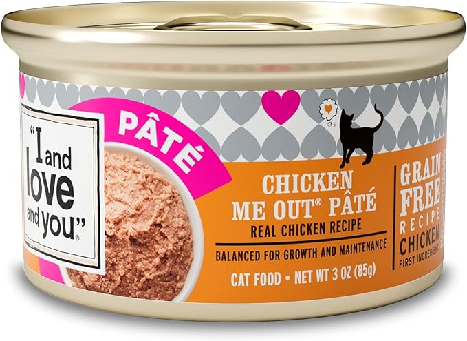 I and love and you Wet Cat Food - Chicken Me Out Pâté - Chicken Recipe, Grain Free, Filler Free, 3oz Pack of 24 Cans