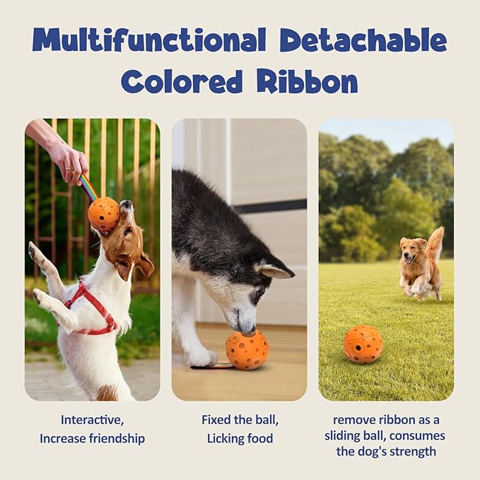 Dog Toys, Orange Scented Interactive Dog Chew Toys, Reduces Anxiety, Easy to Clean, Treat Dispensing, Outdoor Use, Adult Dogs, Large Breed, Natural Rubber, 1 Count