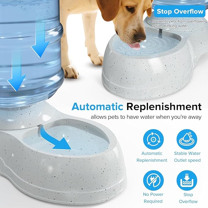 Pet Water Dispenser Large 3 Gallon 11 Liters-Thickened Durable, Dog Cat Water Bowl Dispenser Large,Automatic Pet Waterer Dispenser Station with Bucket Brush