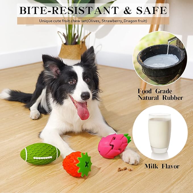 MewaJump Dog Chew Toy3 Pack Toys for Aggressive Chewers Tough Rubber Dog Toy Puzzle Pet Toys Large Breed, Puppy Teething Chew Toys Interactive Durable Toy for Medium and Large Breed