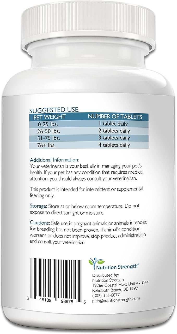 Vitamin D for Dogs with Calcium, Magnesium and Zinc to Support Strong Teeth, Bones and Muscles, Promote Mineral Metabolism and a Healthy Immune Function, 120 Chewable Tablets