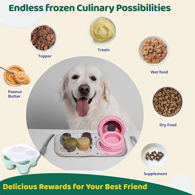 Interactive Dog Chew Toys, Large Dog Toys, DIY Treat Dispenser, Puzzle Toys for Dogs – Reduce Anxiety & Boredom, Homemade Treat Dispenser, Birthday Gifts for Dogs, Diamond Pattern Pink (25-85 lbs)