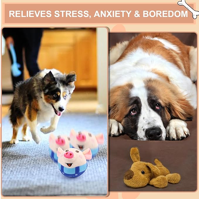 BABORUI Remote Control Interactive Dog Toys Pig, Jumping Squeaky Dog Toys with Recording and Music Modes, Rechargeable Moving Dog Chew Toys for Small/Medium/Large Dogs to Keep Them Busy(Red Pig)