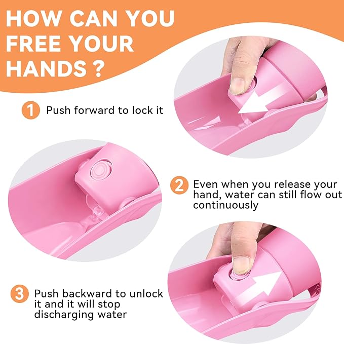 27 OZ Dog Water Bottle Portable Stainless Steel Convenient Pet Water Dispenser, Leak Proof Puppy Travel Water Bowl for Dog Outdoor Walking, Hiking, Perfect Size for All Dog Breeds, Pink