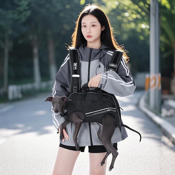 Dog Backpack Carrier for Small Dogs,Dog Lift Harness,Adjustable Padded Breathable Straps, Disabled, Joint Injuries, Arthritis, Loss of Stability,S(4.5-7.5LBS)