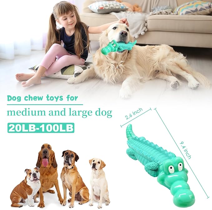 Large Dog Chew Toys for Aggressive Chewers: Almost Indestructible Dog Toy to Keep Them Busy & Reduce Boredom-Gift Toys for Small Medium, Large Breed