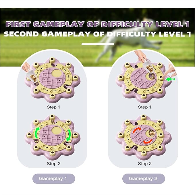 KADTC U.S. Brand & Design All in ONE -3 Levels of Challenge Dog Puzzle Toy for Small/Medium/Large Smart Dogs Treat Puzzles Food Slow Feeder Puppy Brain Mental Stimulation Games Holiday Birthday Gift