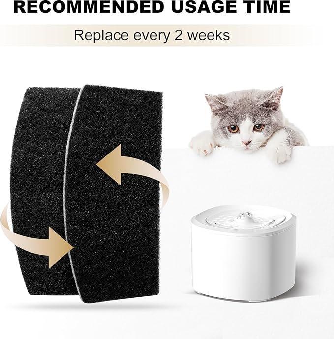 Cat Water Fountain Filters, 12 Pieces Set Cat Fountain Filter Replacement Compatible with 101oz/3L Pet Water Dispenser (12 Pices Filters)