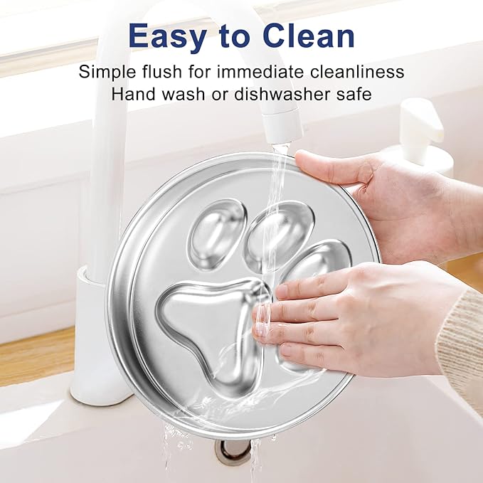 Slow Feeder Dog Bowls 304 Stainless Steel, 2 Cups Metal Food Bowls, Water Bowl for Small & Medium Sized Dogs, Fun Bloat Stop Pet Fast Eaters