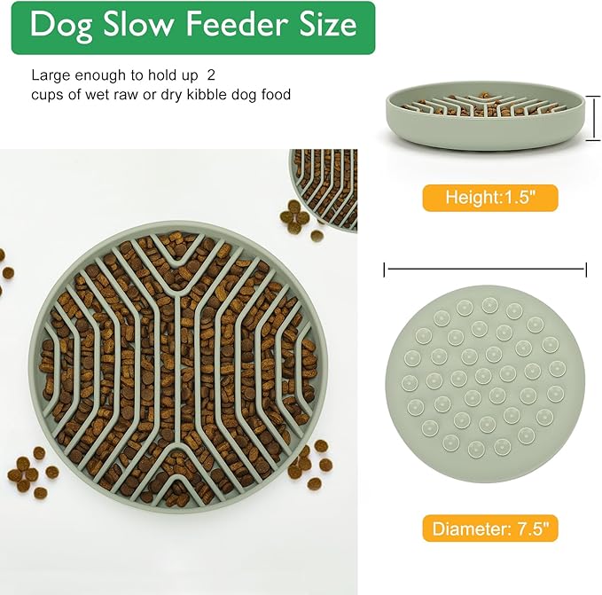 Slow Feeder Dog Bowls Silicone Maze Food Bowl Feeders Pet Puzzle Lick Mat to Slow Down Eating for Medium Small Breed Size Dogs
