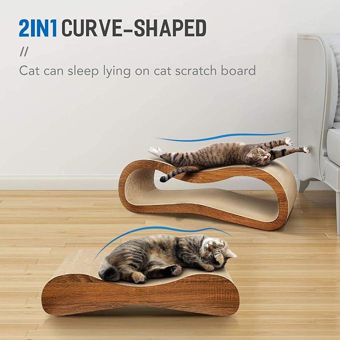 2 in 1 Cat Scratch Pads, Cat Scratcher, Durable Board Pads Prevents Furniture Damage,Large,Wood