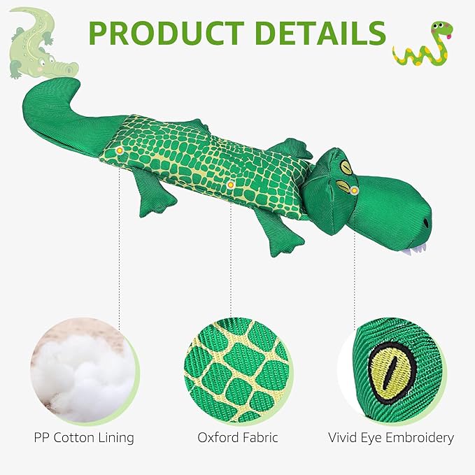 SCENEREAL Dog Water Toy for Medium Small Dogs- 2 Pack Floating Dog Toys Squeaky Toys for Pool Fetch, Crocodile & Snake Shape Durable Pet Chew Toy Summer Outdoor Interactive Play